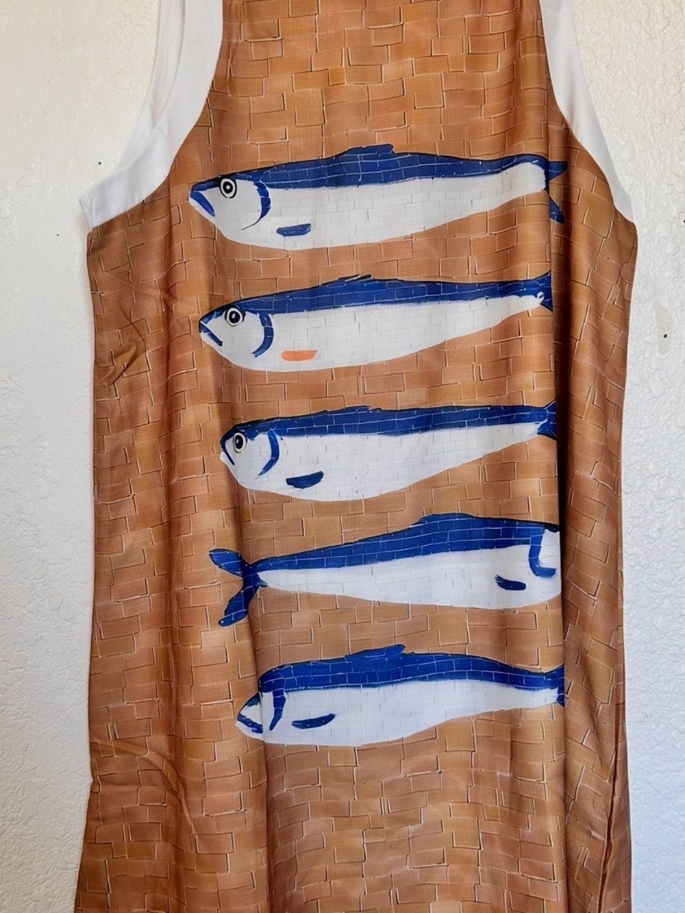 Blue & Brown Fish Print Pet Fish Tank Background Cover - Picture 2 of 5